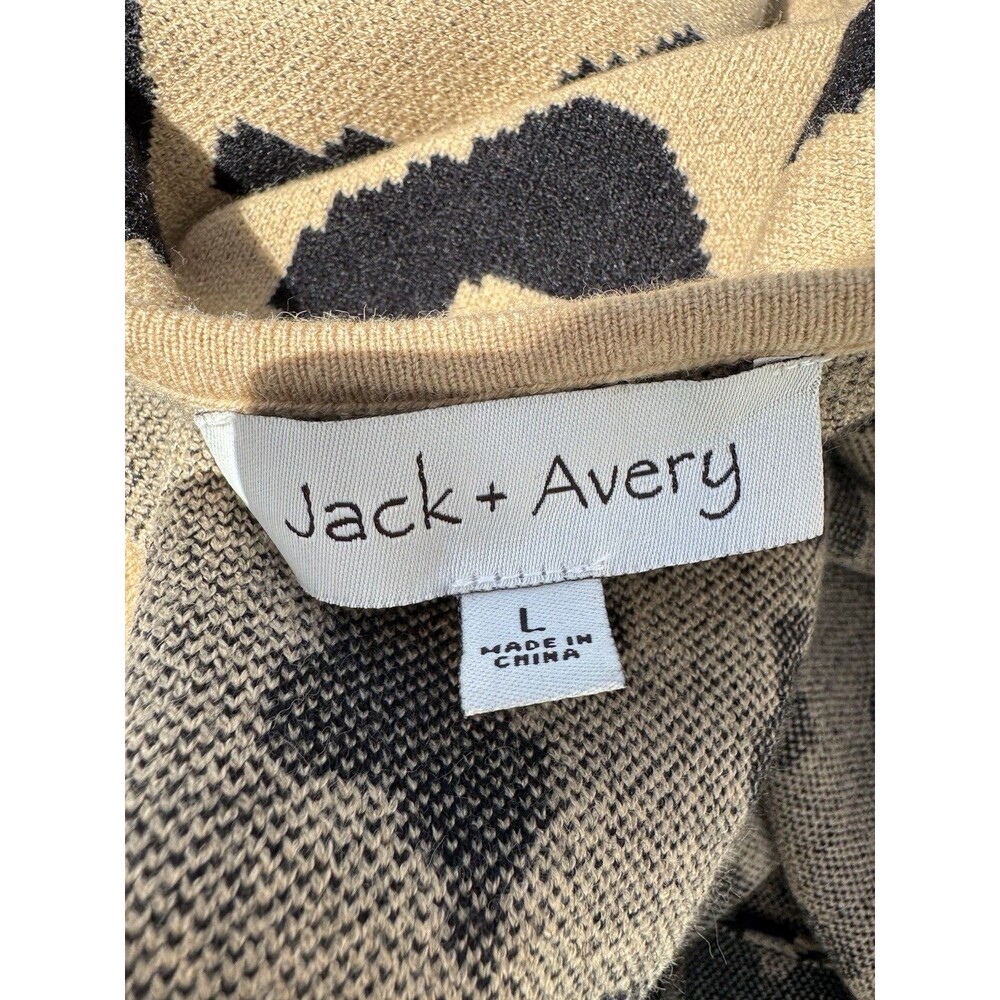 NWT Jack + Avery Leopard Animal Print Caridgan Sweater Womens Large - Picture 7 of 7